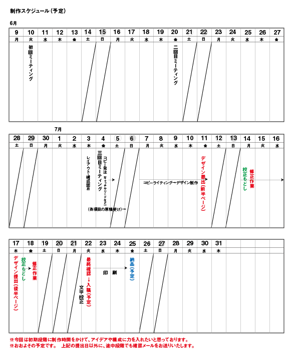 案件毎スケジュール表